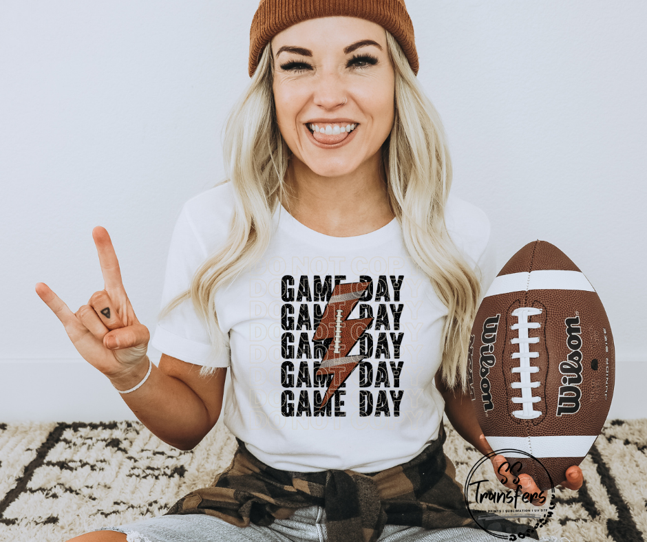 Game Day Football Bolt DTF Transfer – SS Transfers