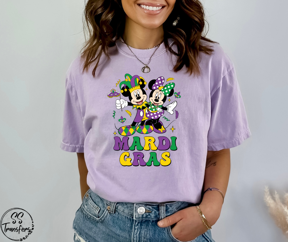 Mardi Gras Mice DTF Transfer