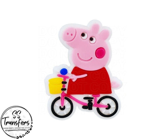 Pig On A Bike Straw Topper