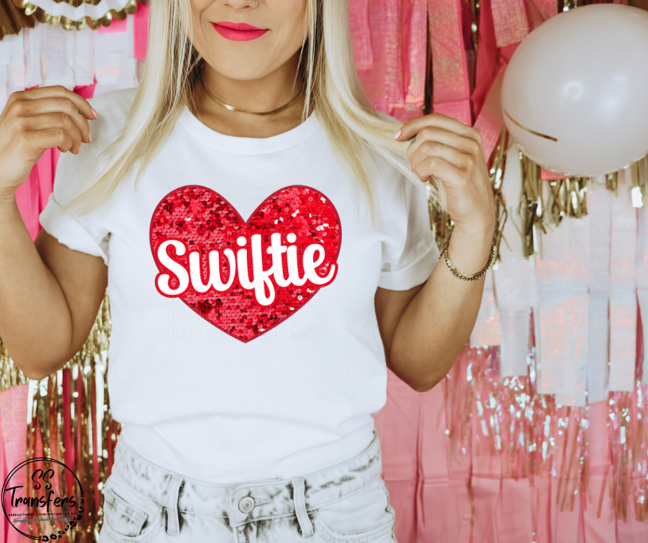 Swiftie Heart (Faux Sequins) DTF Transfer