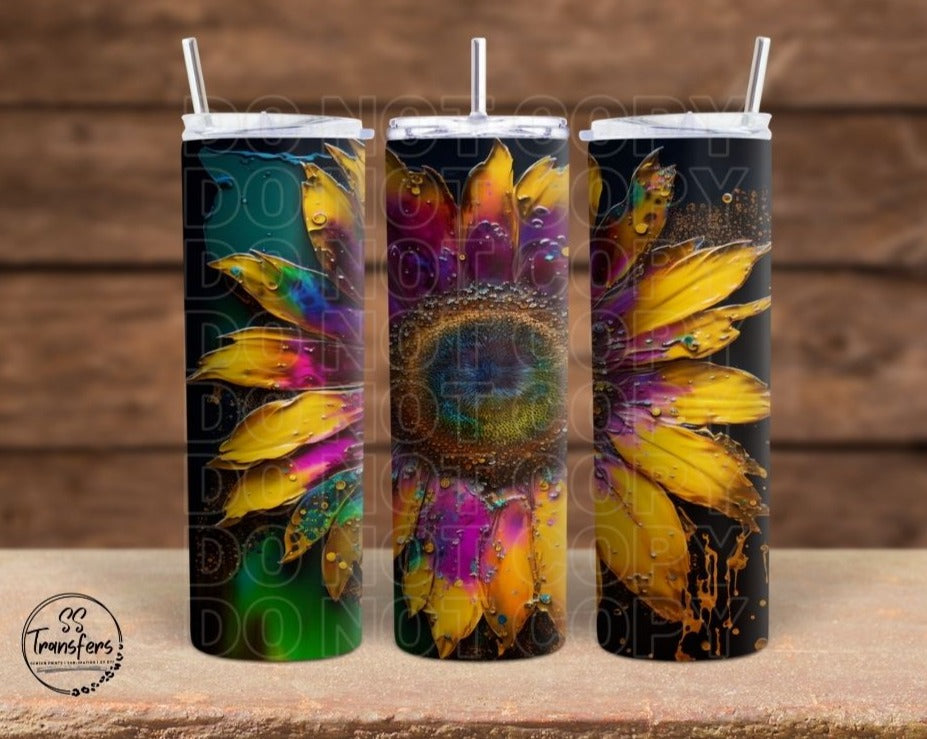 Painted Sunflower Sub Tumbler Transfer