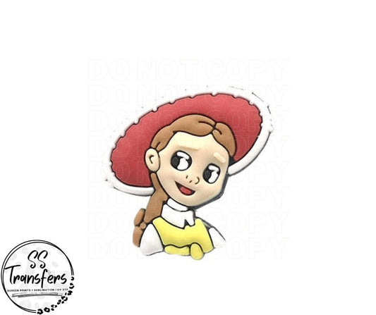 Cartoon Cowgirl Straw Topper