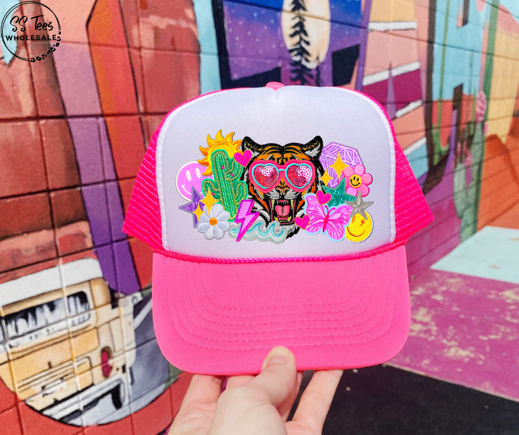 Boujee Tiger Faux Embroidered Hat DTF/Sub Transfer