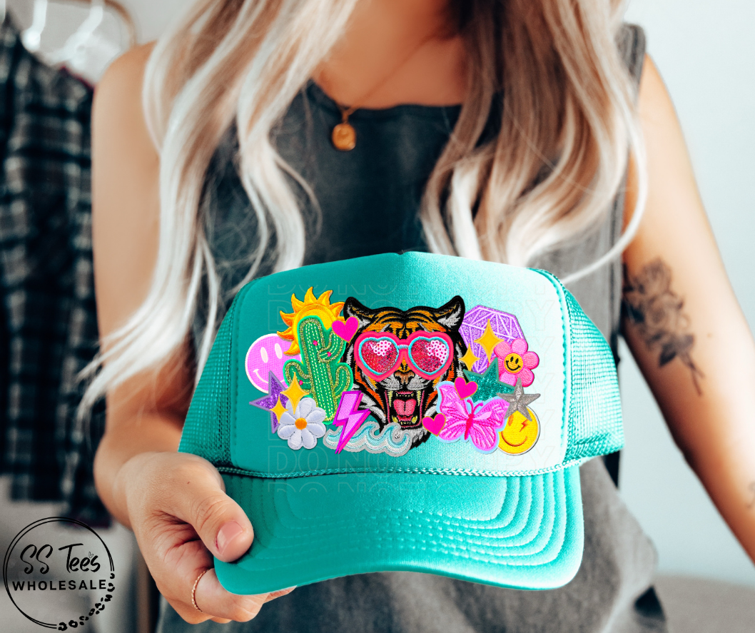 Boujee Tiger Faux Embroidered Hat DTF/Sub Transfer