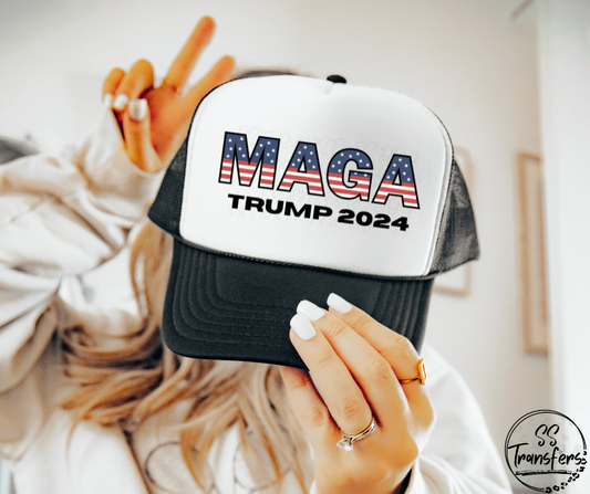 MAGA Trump Stars and Stripes Hat DTF/Sub Transfer