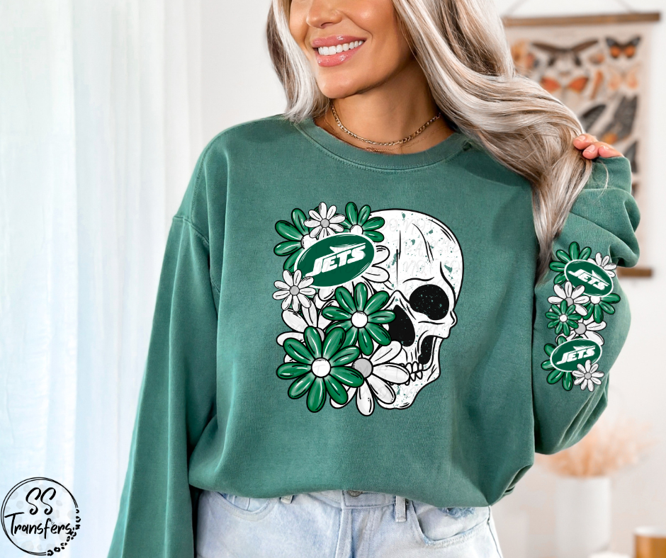 Floral Skull Pro Teams (w/ Sleeve Option) DTF Transfer