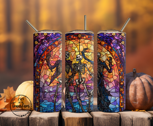 Stained Glass Skellies Sub Tumbler Transfer