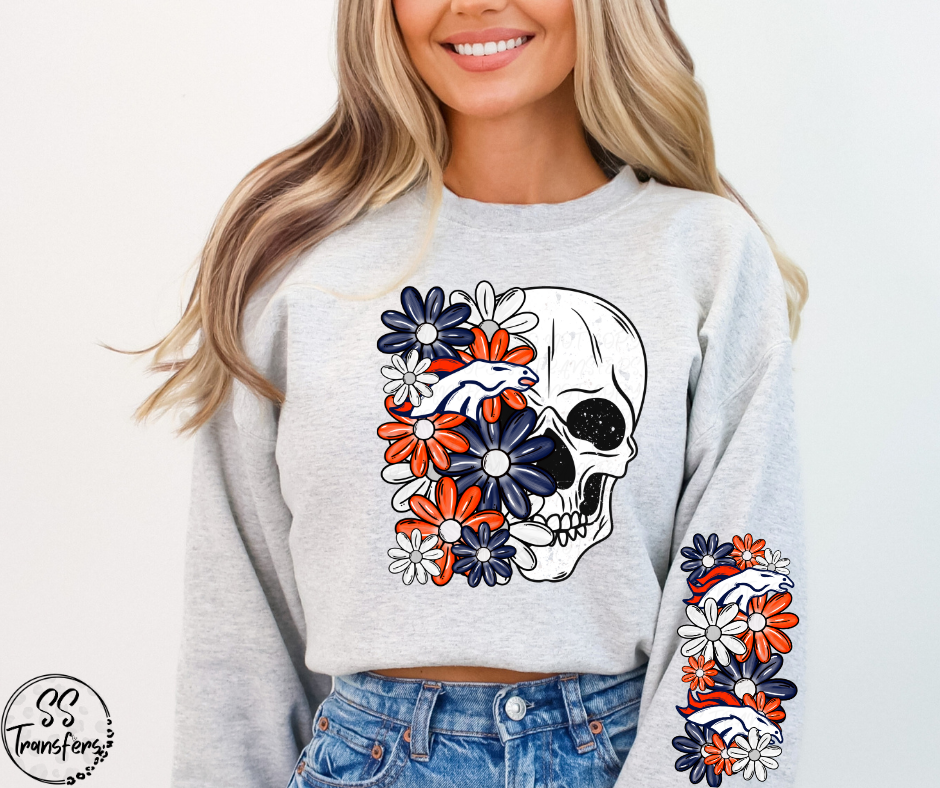 Floral Skull Pro Teams (w/ Sleeve Option) DTF Transfer