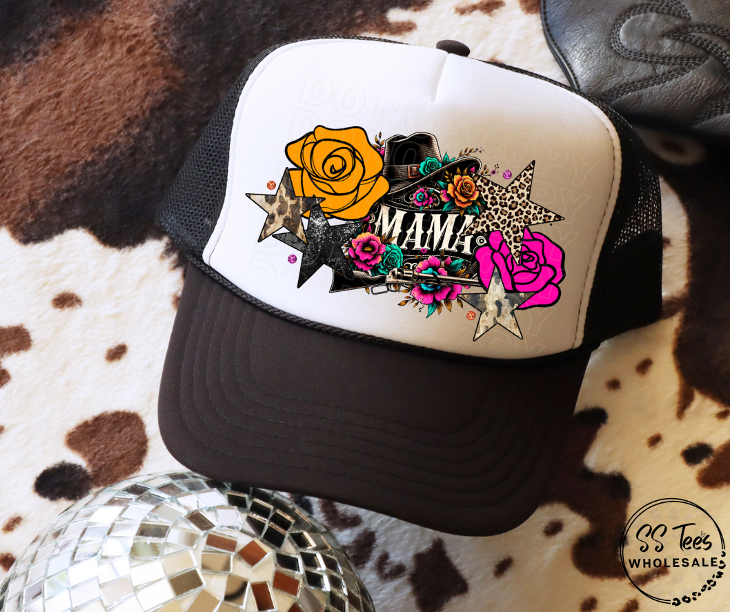 Mama Roses Faux Embroidered Hat DTF/Sub Transfer