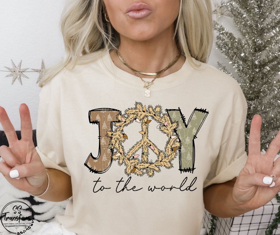 Joy To The World Boho (Multiple Colors) DTF Transfer