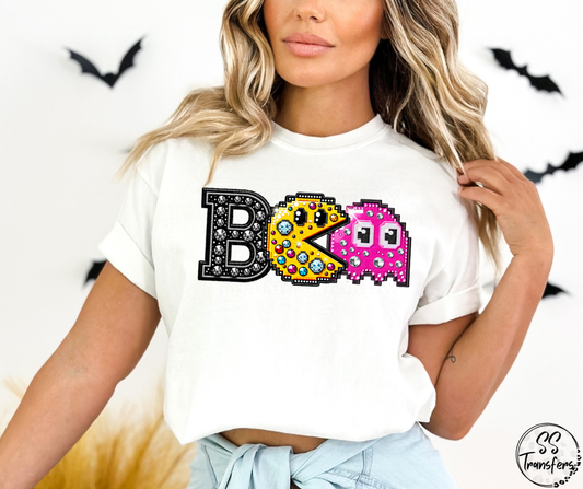 Boo Pac Faux Rhinestones DTF Transfer