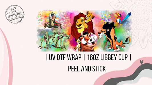 Watercolor Lion Friends Libbey UV Wrap