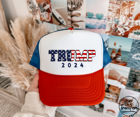 Trump Red/White/Blue Flag Hat DTF/Sub Transfer