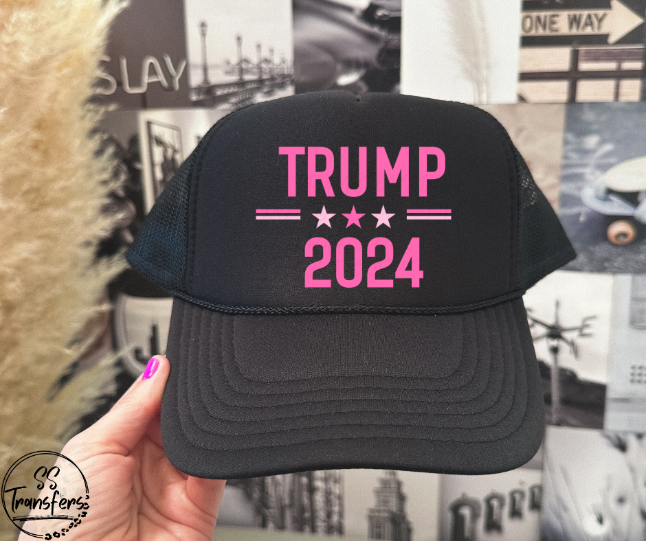 Pink Trump 2024 Hat DTF/Sub Transfer