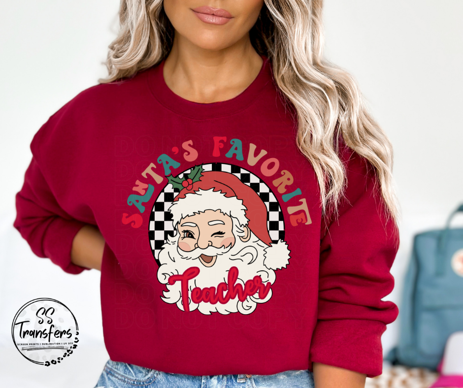 Santa's Favorite Teacher DTF Transfer