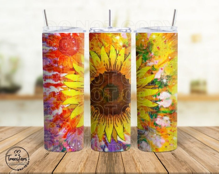 Tie Dye Sunflower Sub Tumbler Transfer