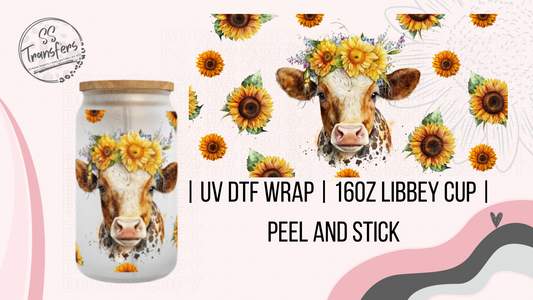 Sunflower Cow Libbey UV Wrap