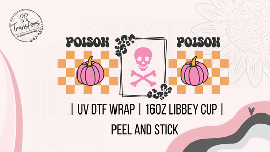 Poison Pumpkin Checkered Libbey UV Wrap