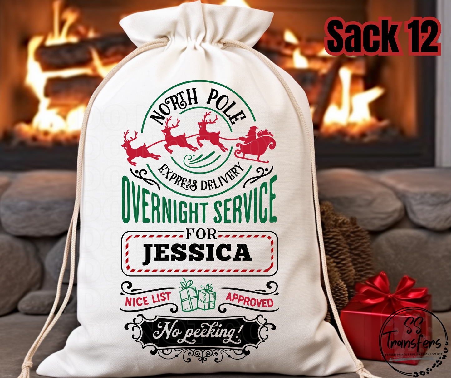 Custom Name Santa Sacks (Multiple Options) DTF Transfer