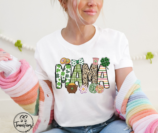 Mama St. Paddy's Doodle Letters DTF Transfer
