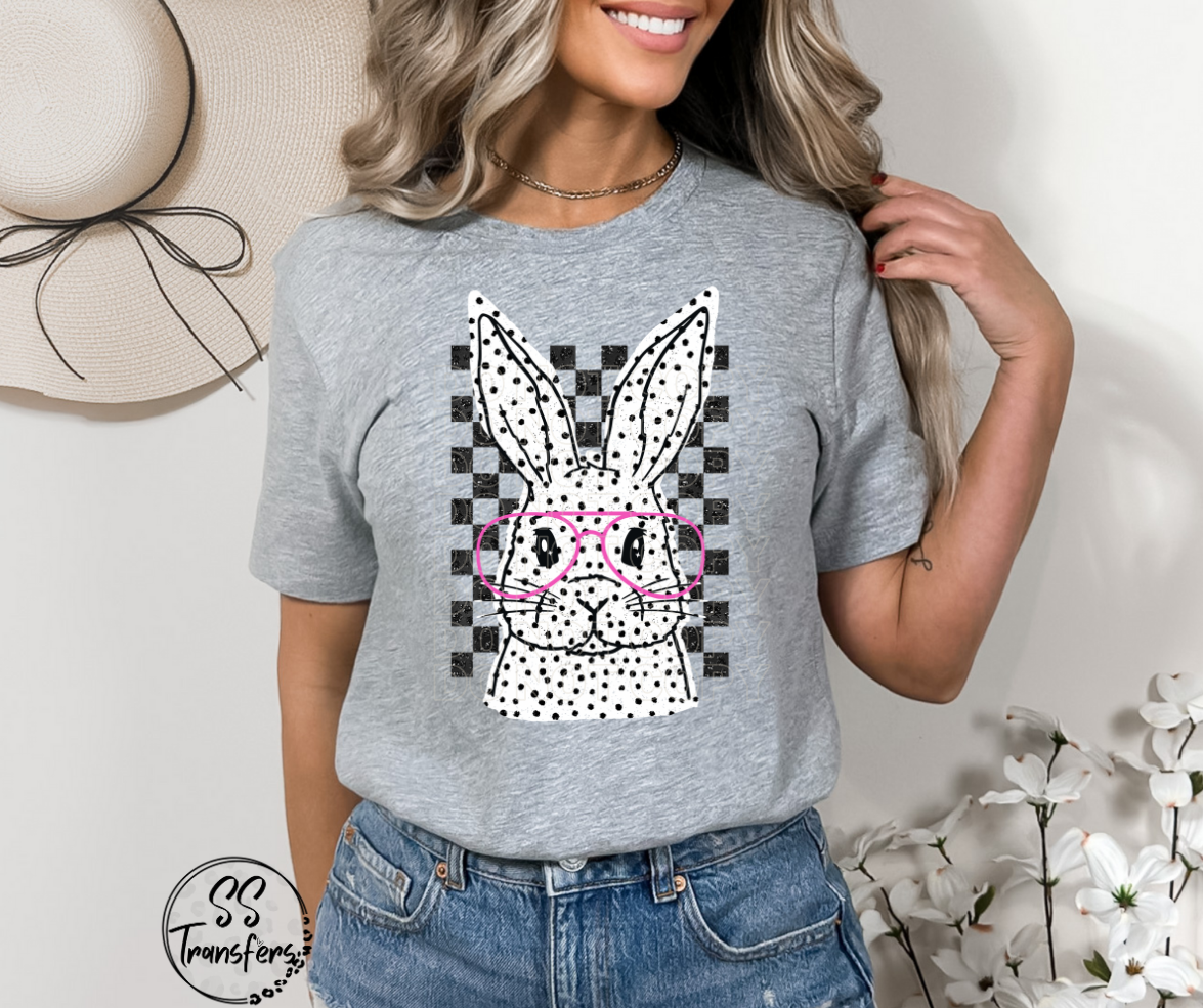 Dalmation Dot and Checkered Bunny DTF Transfer – SS Transfers