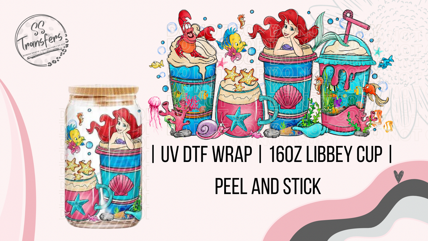 Mermaid Coffee Cups Libbey UV Wrap