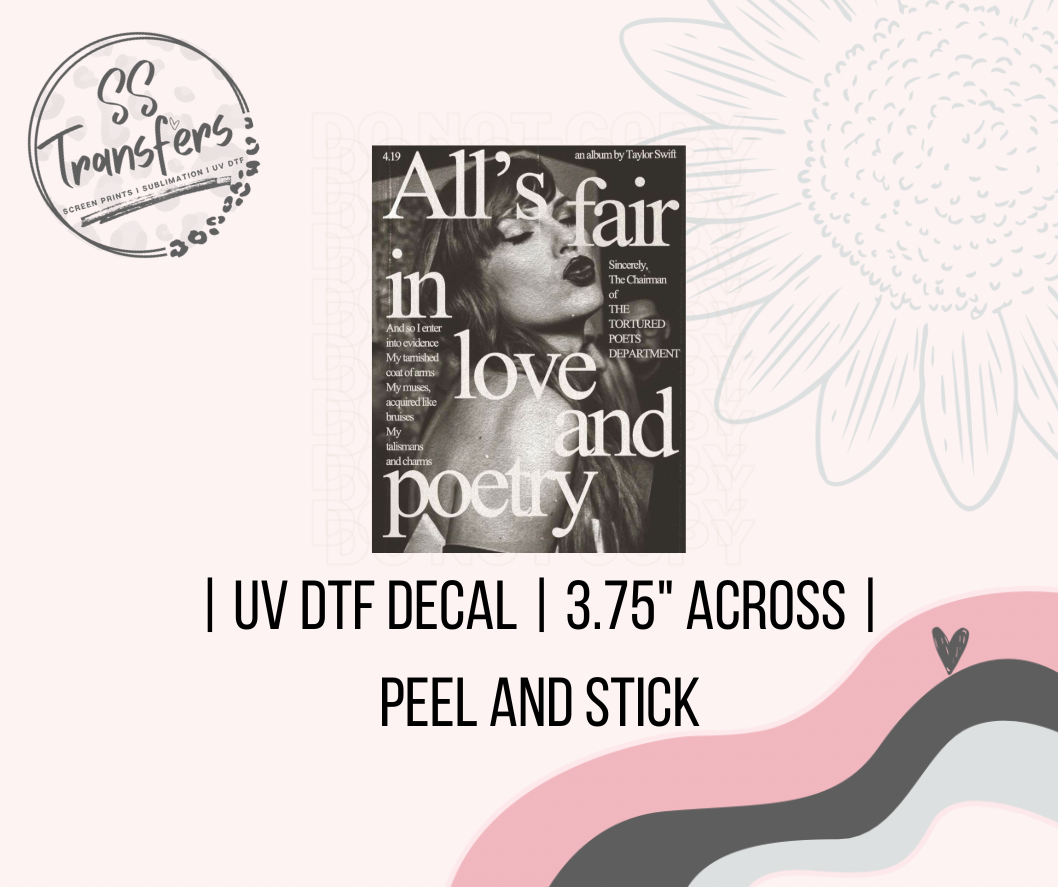 Love and Poetry UV Decal
