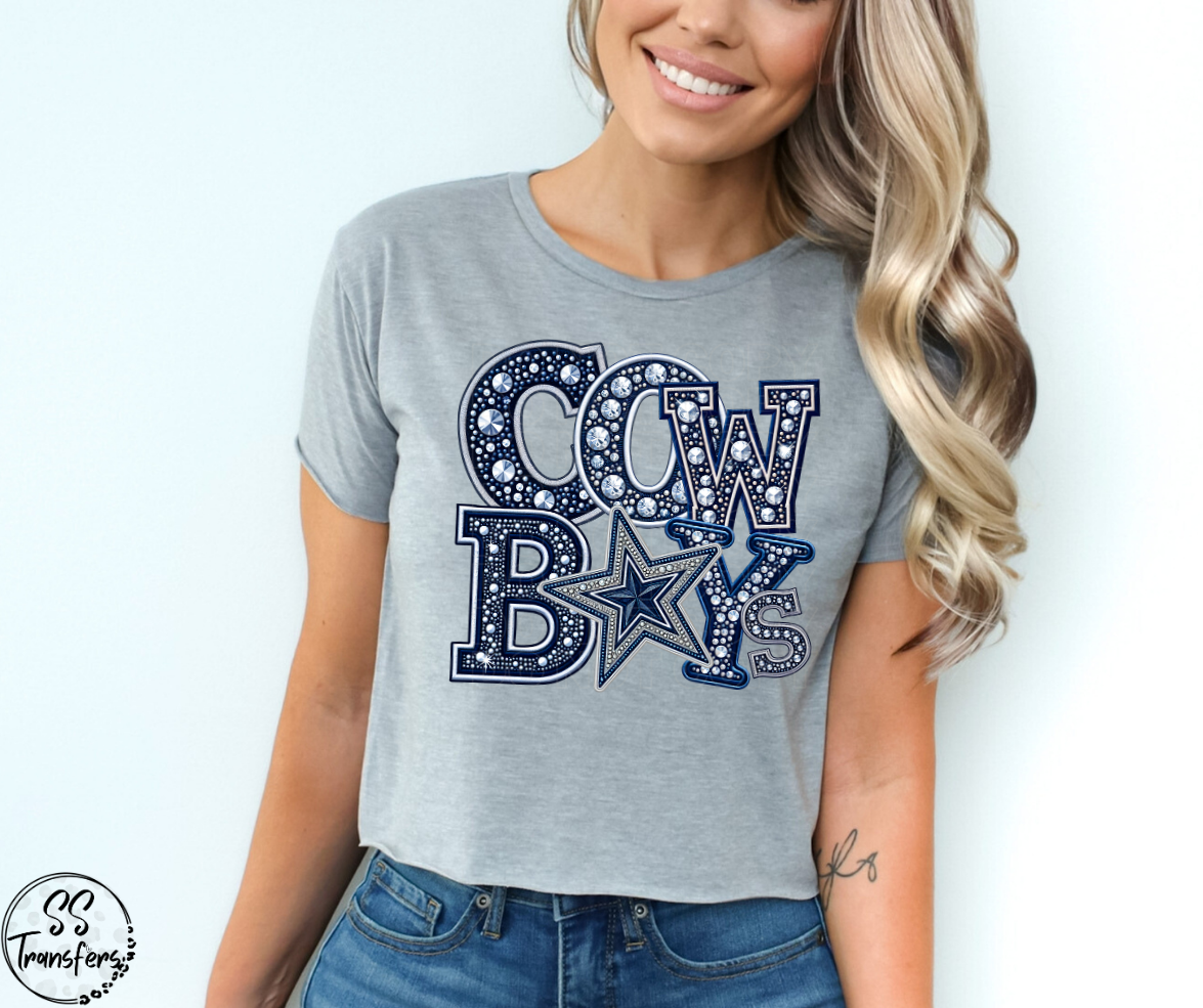 Cowboys Faux Rhinestones DTF Transfer