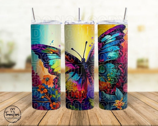 Color Drip Butterfly Sub Tumbler Transfer