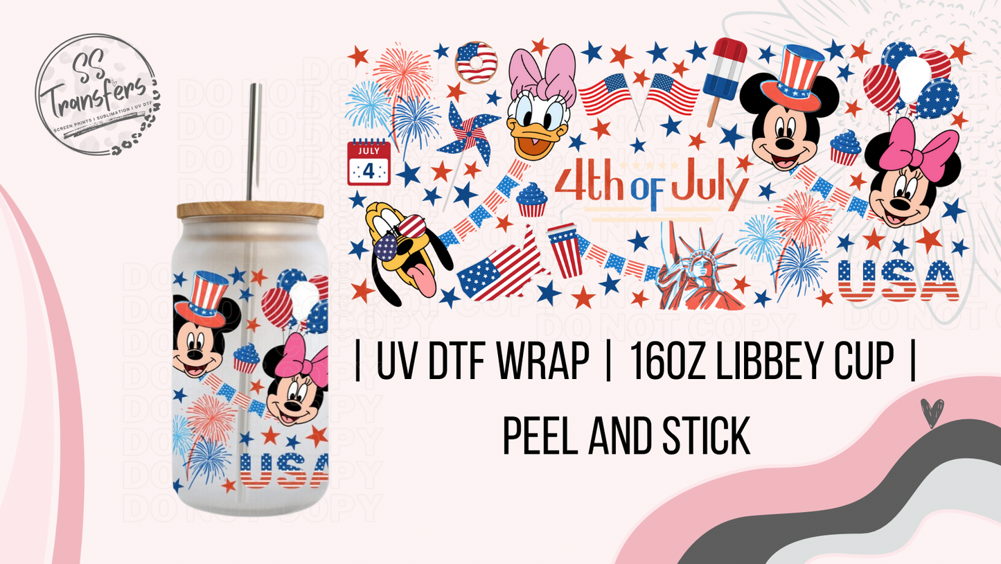 Mouse 4th of July Libbey UV Wrap