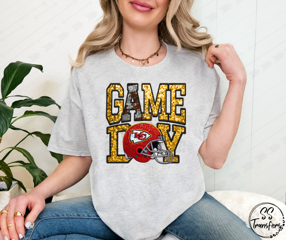 KC Game Day Faux Embroidered DTF Transfer