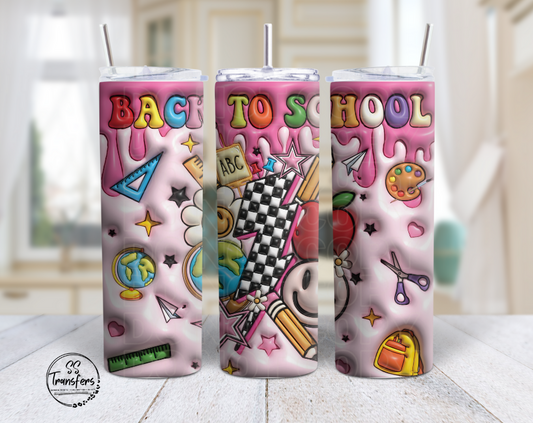 Inflated Back To School Sub Tumbler Transfer