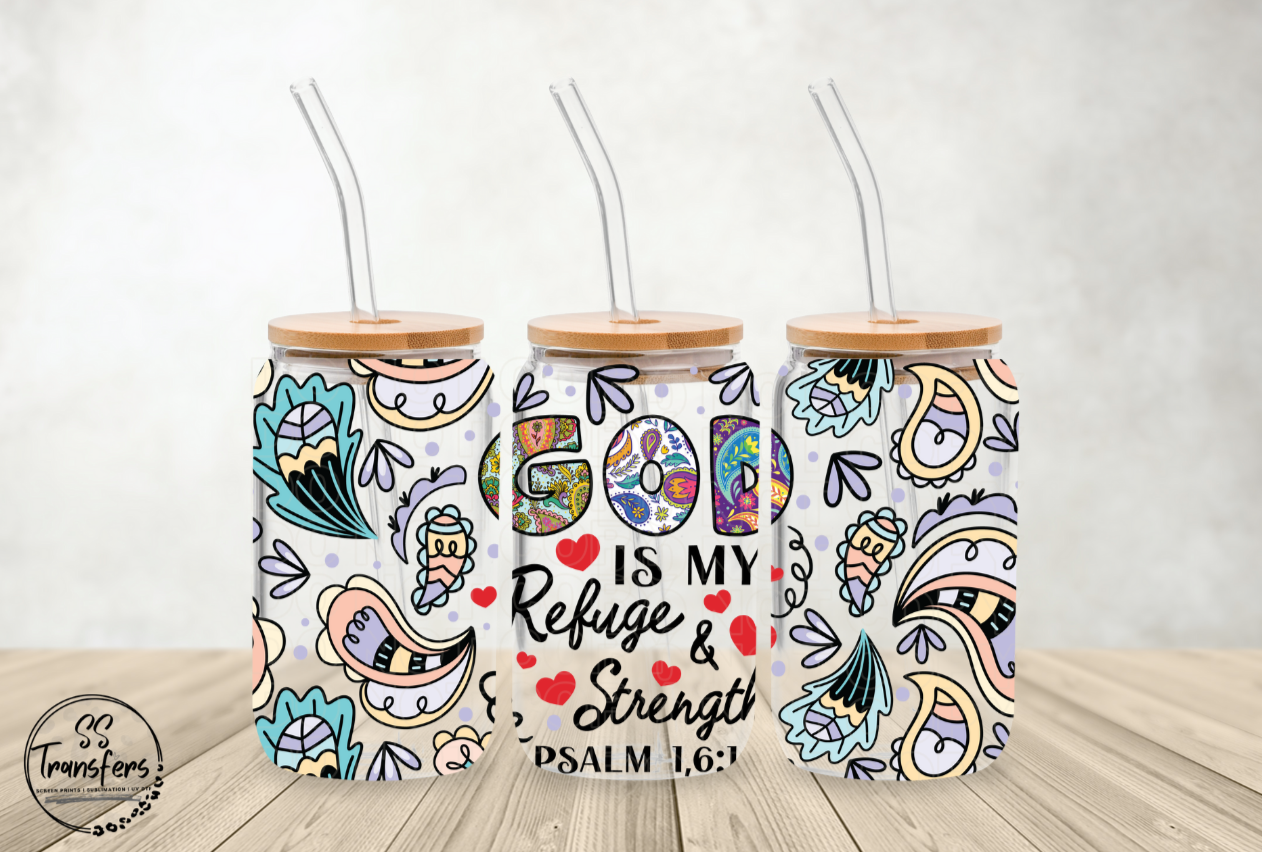 God Is My Refuge & Strength Libbey UV Wrap