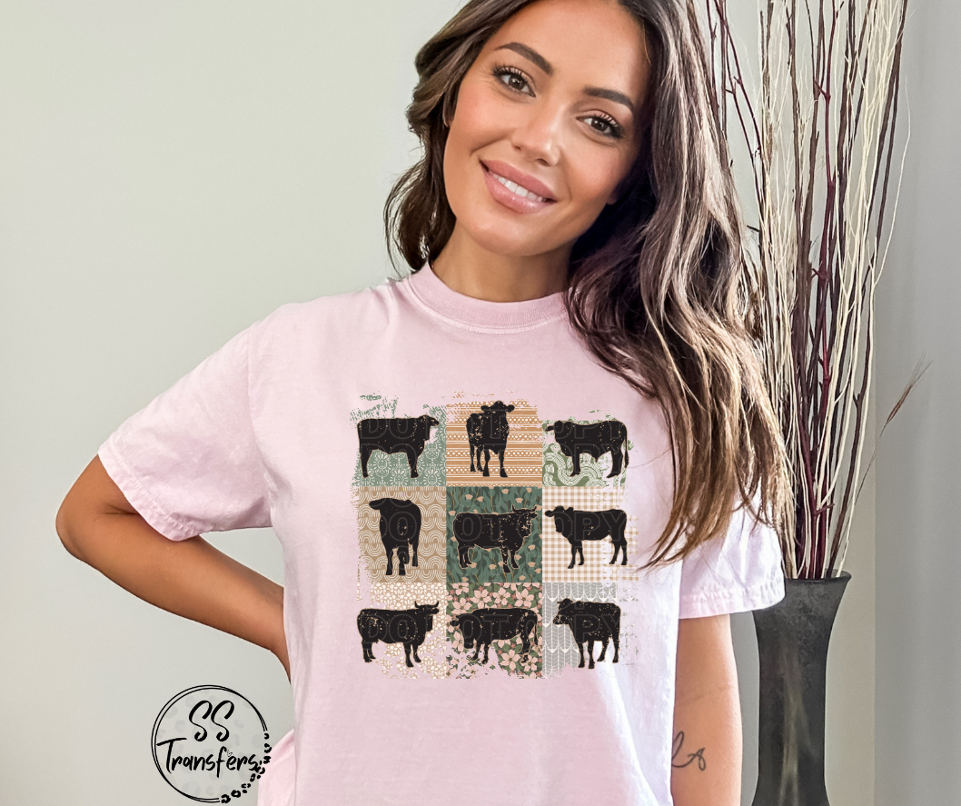 Boho Patchwork Farm Animals (Multiple Choices) DTF Transfer