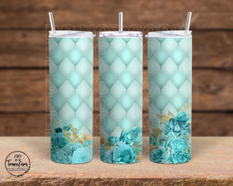 Turquoise Rose Sub Tumbler Transfer