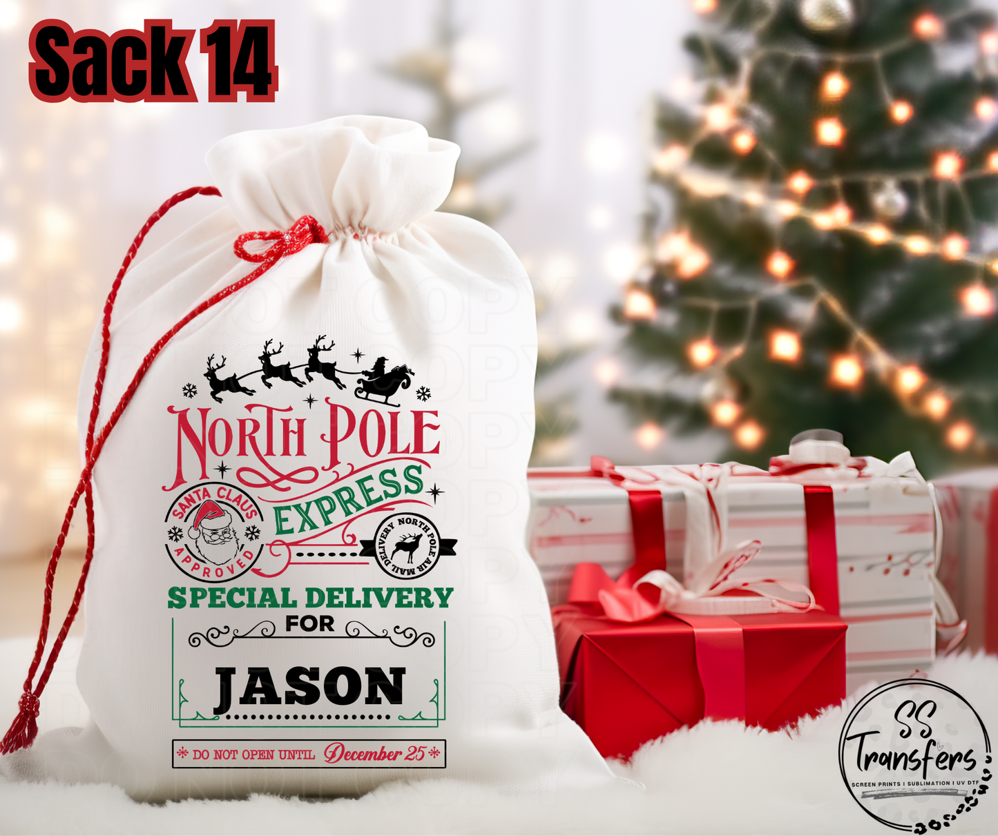 Custom Name Santa Sacks (Multiple Options) DTF Transfer