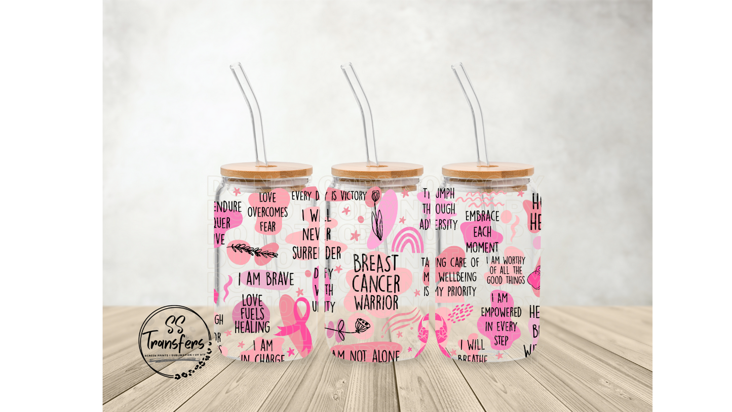 Breast Cancer Warrior Libbey UV Wrap