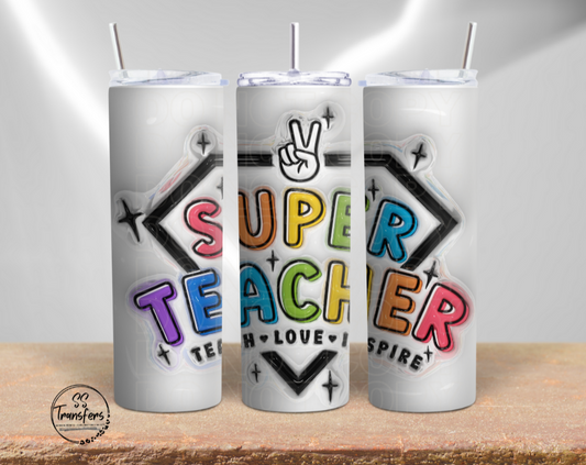 Inflated Super Teacher Sub Tumbler Transfer
