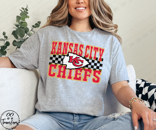 KC Checkered Distressed DTF Transfer