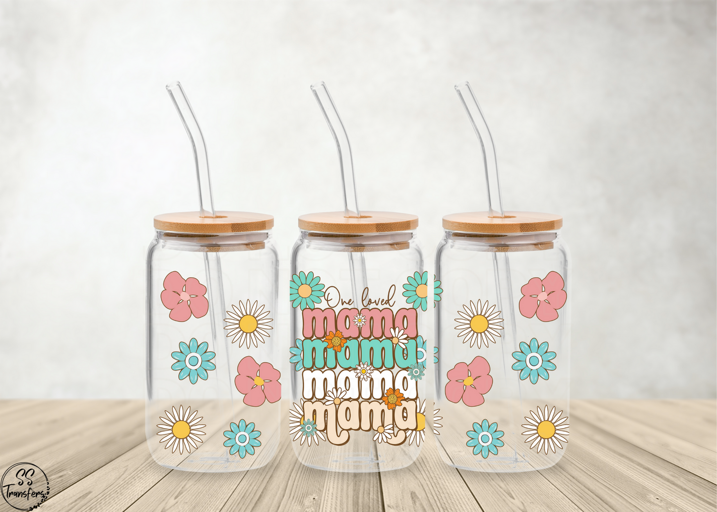 Mama Floral Stacked Libbey UV Wrap