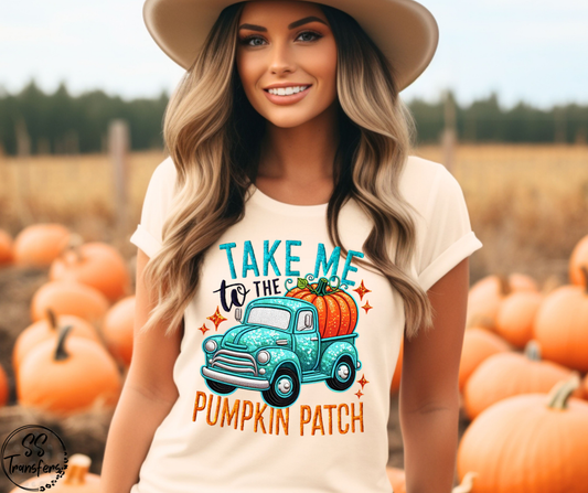 Take Me to the Pumpkin Patch Faux Sequins DTF Transfer