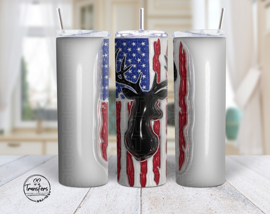 Inflated American Flag Sub Tumbler Transfer