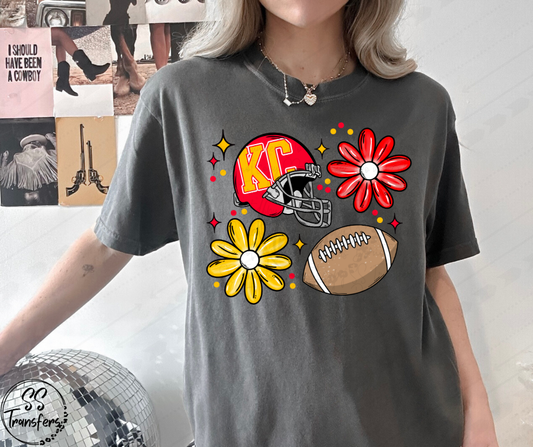 Floral Helmet/Football KC DTF Transfer