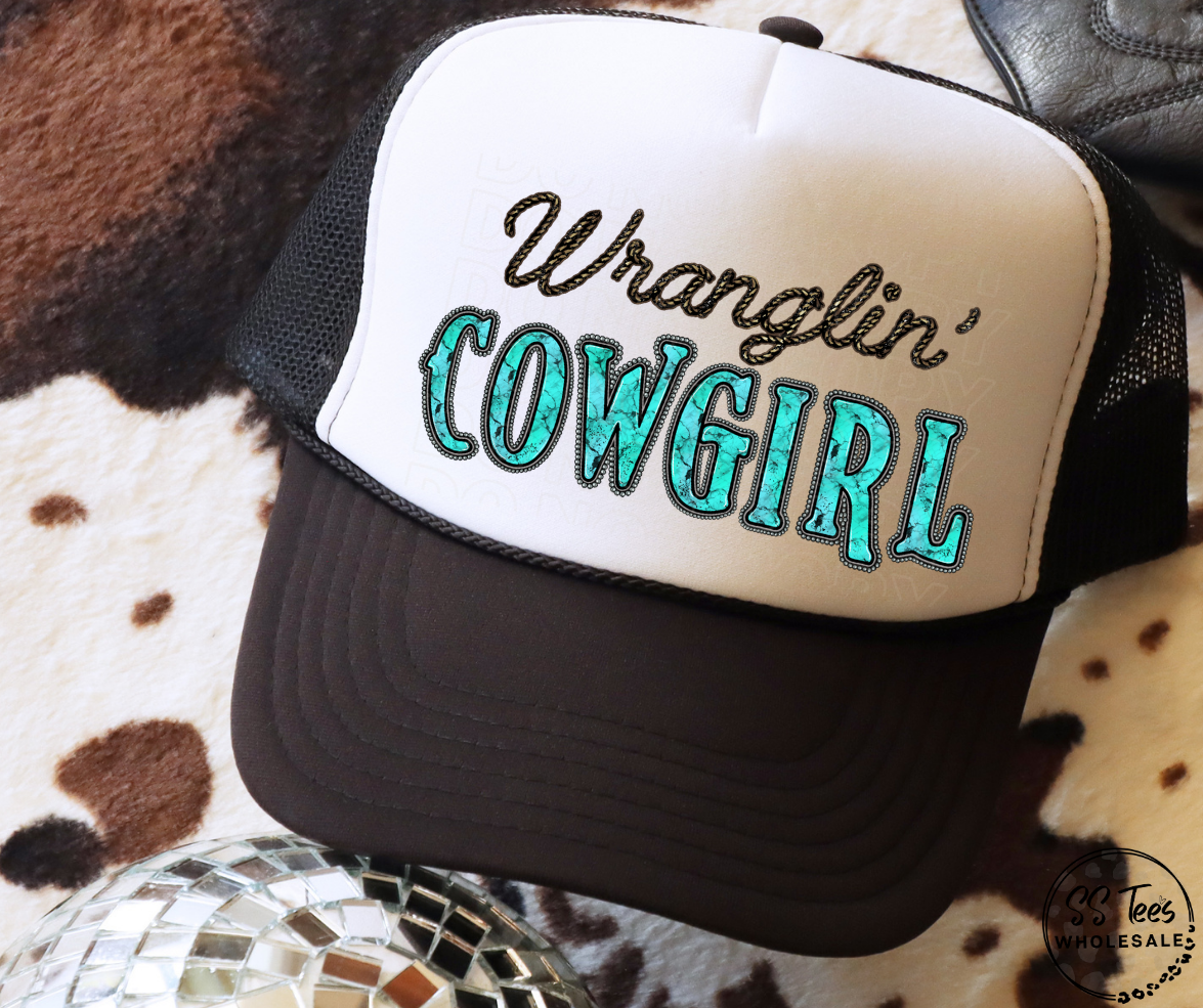 Wranglin’ Cowgirl Hat DTF/Sub Transfer