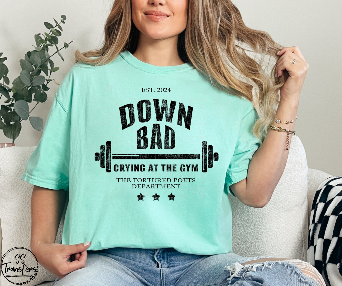 Crying At The Gym Weights (Multiple Colors) DTF Transfer