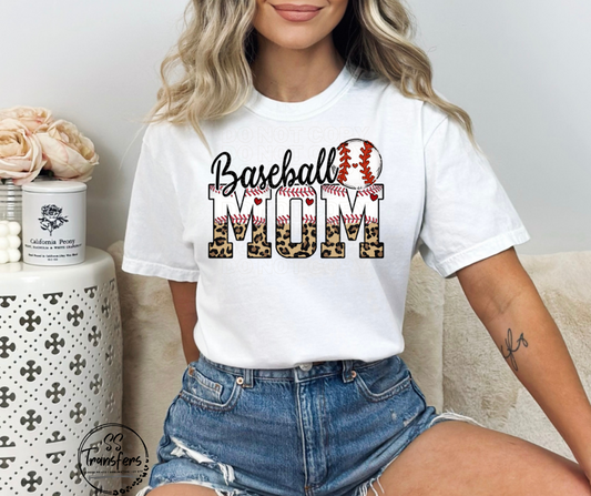 Leopard Baseball Mom DTF Transfer