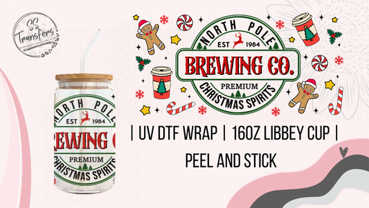 North Pole Brewing Green and Red Libbey UV Wrap