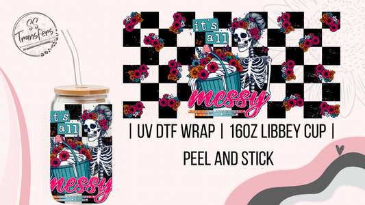 It's All Messy Skeleton Libbey UV Wrap