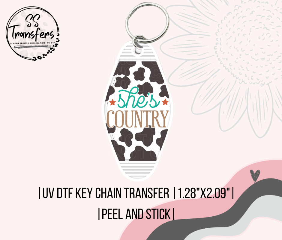 She's Country Motel UV Keychain