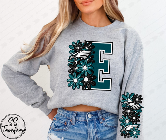 Floral Eagles Letter (w/ Sleeve Option) DTF Transfer